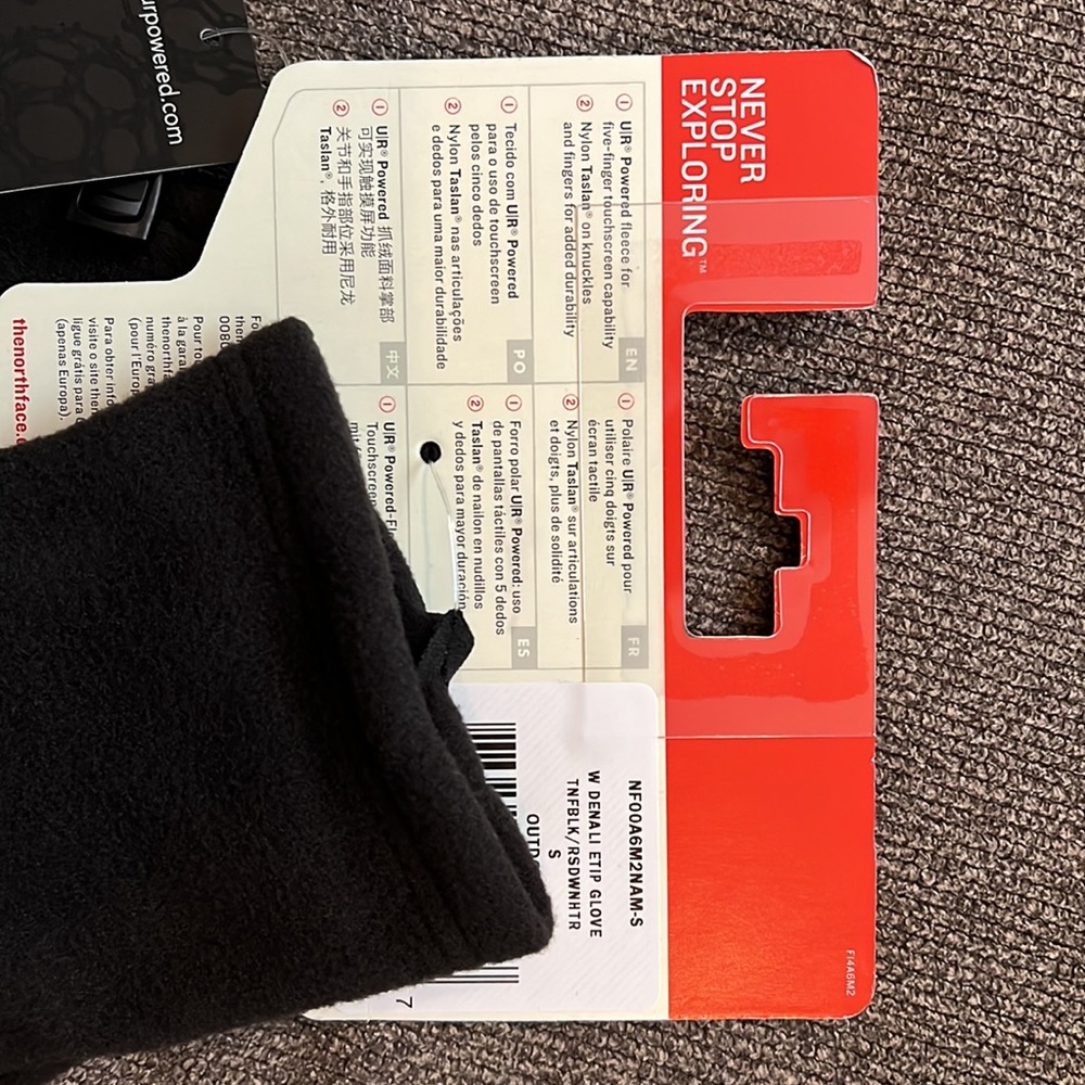 NWT The North Face Womens Denali ETIP Fleece Gloves Size SM Rose and Black - Picture 4 of 4